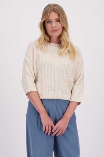 Voorkant van Beige trui met 3/4 mouwen door Libelle voor Dames