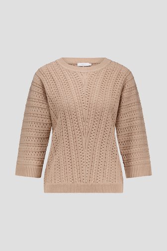 Voorkant van Beige trui met ajourmotief door Liberty Island voor Dames