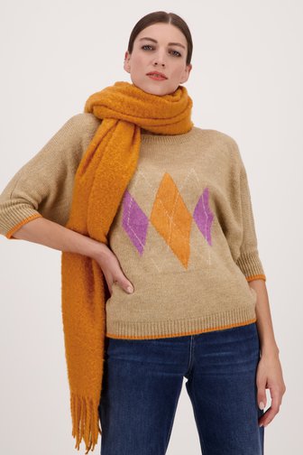 Beige trui met geruit motief van More & More voor Dames