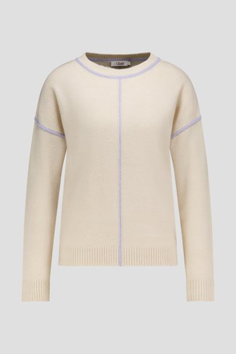 Voorkant van Beige trui met glitterstreep door Libelle voor Dames