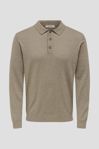 Voorkant van Beige trui met kraagje door Only & Sons voor Heren