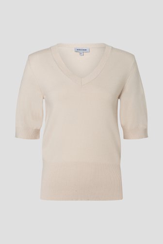 Productfoto 1 van Beige truitje met korte mouwen door More & More voor Dames