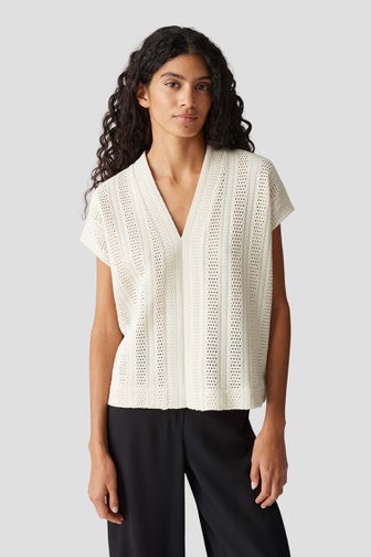 Beige truitje met opengewerkt motief van Opus voor Dames