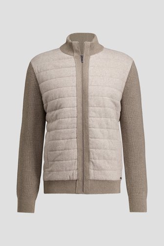Voorkant van Beige vest met gewatteerde voorkant door Upper East voor Heren