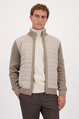 Voorkant van Beige vest met gewatteerde voorkant door Upper East voor Heren