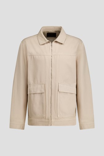 Voorkant van Beige vest met rits door Ravøtt voor Heren