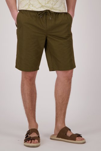 Bermuda vert foncé avec taille élastique de Casual Five pour Hommes