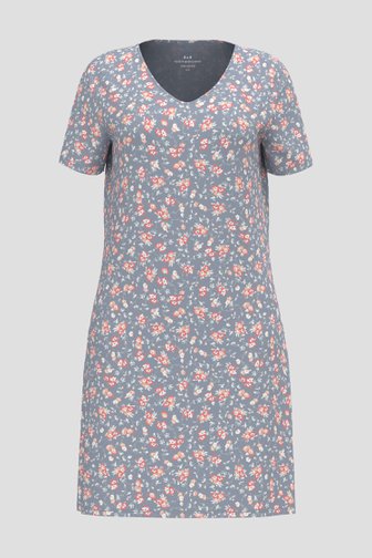 Blauw gebloemd saapkleedje met korte mouwen van Liberty Island voor Dames