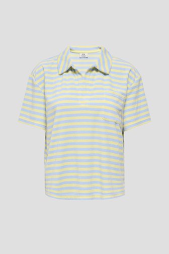 Productfoto 1 van Blauw-gele polo in badstof door JDY voor Dames