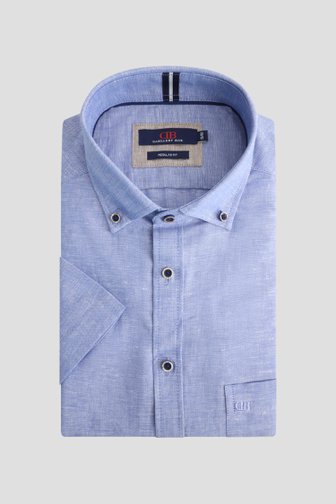Voorkant van Blauw gemêleerd hemd met korte mouw - Regular fit door Dansaert Blue voor Heren