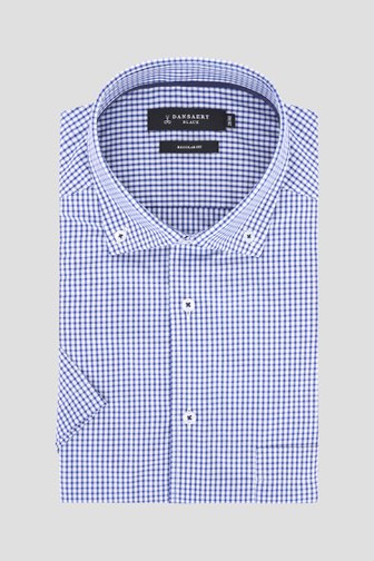 Blauw geruit hemd - Regular fit  van Dansaert Black voor Heren