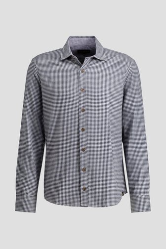 Voorkant van Blauw geruit hemd - Regular fit door Ravøtt voor Heren