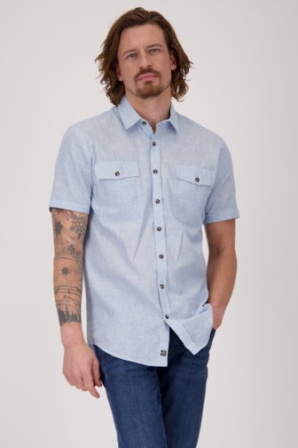 Blauw gestreept hemd met korte mouw - Regular fit van Bluefields voor Heren