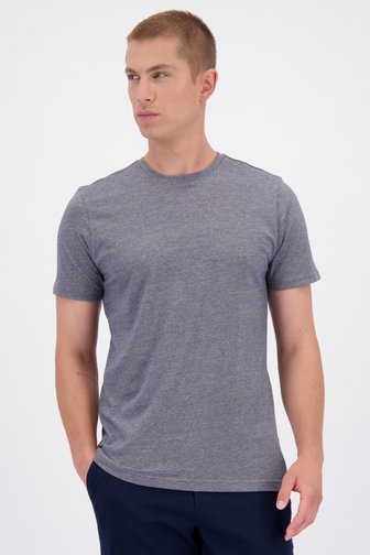 Voorkant van Blauw gestreept T-shirt door Liberty Island voor Heren