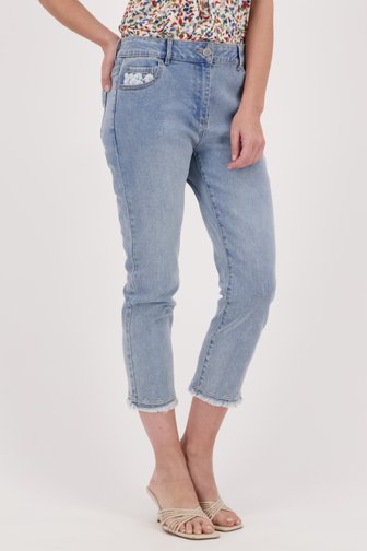 Blauw-grijze 7/8 jeans met geborduurde details van Diane Laury voor Dames