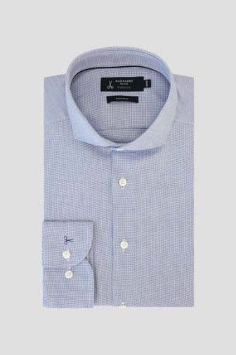 Voorkant van Blauw hemd met fijne ruitjes - Regular fit door Dansaert Black Premium voor Heren