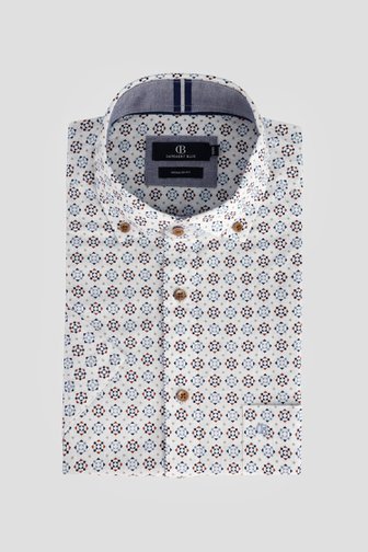 Voorkant van Blauw hemd met geometrisch motief - Regular fit door Dansaert Blue voor Heren