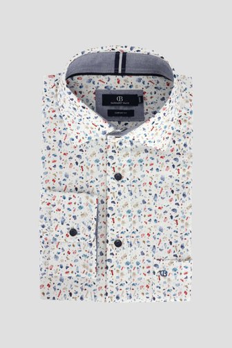 Voorkant van Blauw hemd met grafische print - Comfort fit  door Dansaert Blue voor Heren