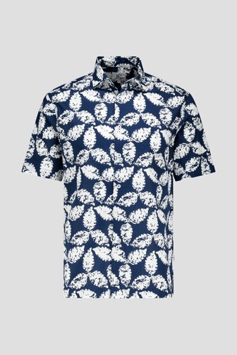 Blauw hemd met witte print - Regular fit van Casual Five voor Heren