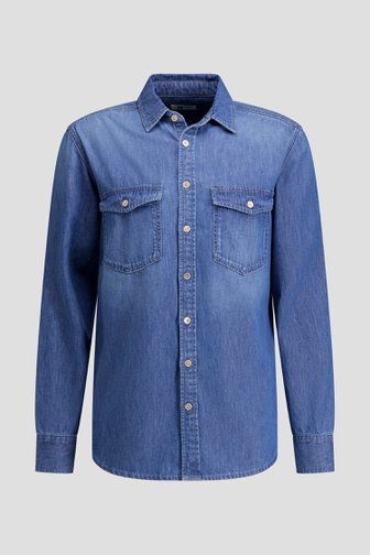 Voorkant van Blauw jeanshemd - Regular fit door Liberty Island Denim voor Heren