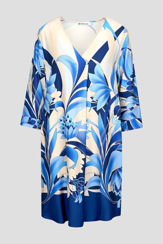 Blauw kleedje met bladerprint van Bicalla voor Dames