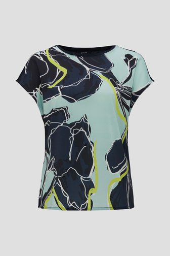 Blauw T-shirt met abstracte print van Opus voor Dames