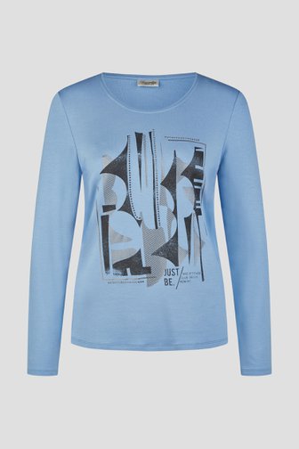 Barbara Lebek Blauw T-shirt met opdruk