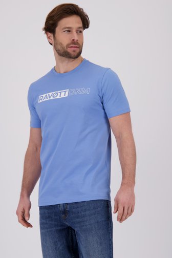 Blauw T-shirt met opdruk van Ravøtt voor Heren