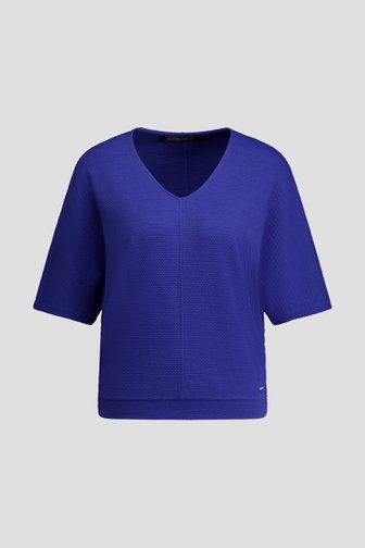 Voorkant van Blauw T-shirt met structuur door Claude Arielle voor Dames