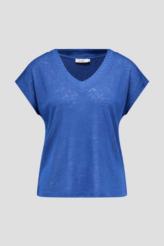 Blauw T-shirt met V-hals van Liberty Loving nature voor Dames