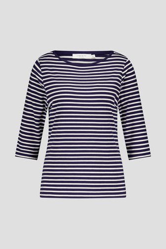 Blauw T-shirt met witte strepen van Liberty Island voor Dames