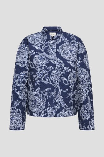 Voorkant van Blauw vestje met bloemenprint door JDY voor Dames