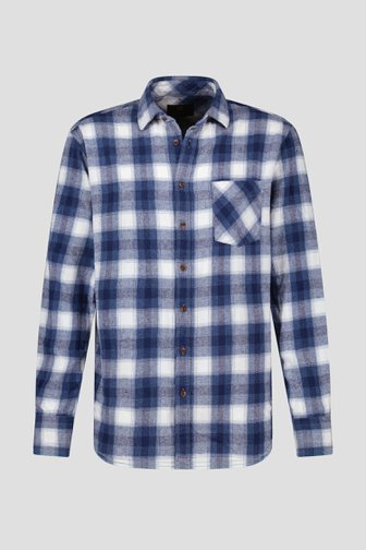 Blauw-wit geruit hemd - Regular fit van Ravøtt voor Heren