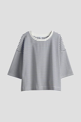 Blauw-wit gestreept T-shirt met 3/4 mouwen van Opus voor Dames