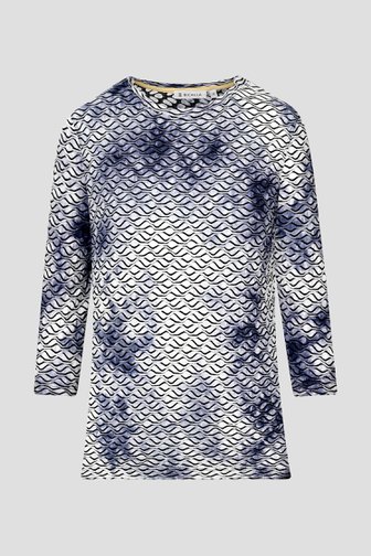 Blauw-wit T-shirt golvenstructuur van Bicalla voor Dames