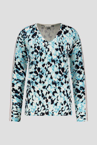Blauw-zwarte trui met print van Barbara Lebek voor Dames