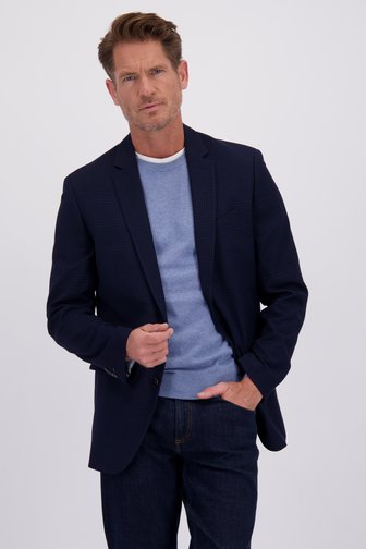 Voorkant van Blauwe blazer met geruit motief - Regular fit door Dansaert Blue voor Heren