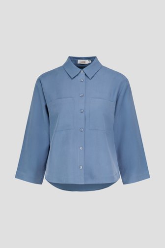 Voorkant van Blauwe blouse met 3/4 mouwen door Libelle voor Dames