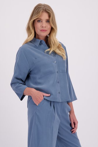 Voorkant van Blauwe blouse met 3/4 mouwen door Libelle voor Dames