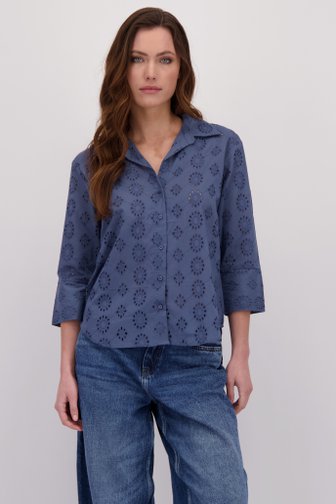 Voorkant van Blauwe blouse met broderie anglaise door JDY voor Dames