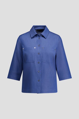 Productfoto 1 van Blauwe blouse met jeanslook door Claude Arielle voor Dames