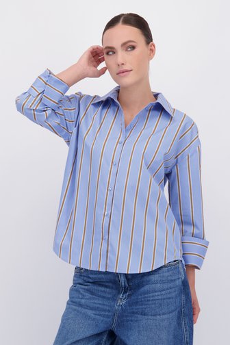 Voorkant van Blauwe blouse met strepen door JDY voor Dames