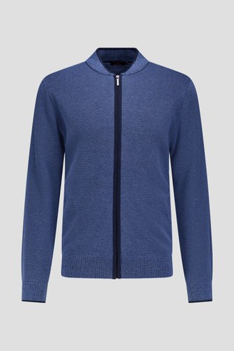 Productfoto 1 van Blauwe cardigan met rits door Dansaert Blue voor Heren
