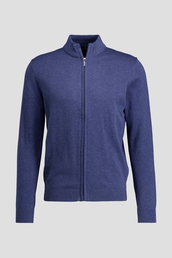 Productfoto 1 van Blauwe cardigan met rits door Dansaert Blue voor Heren
