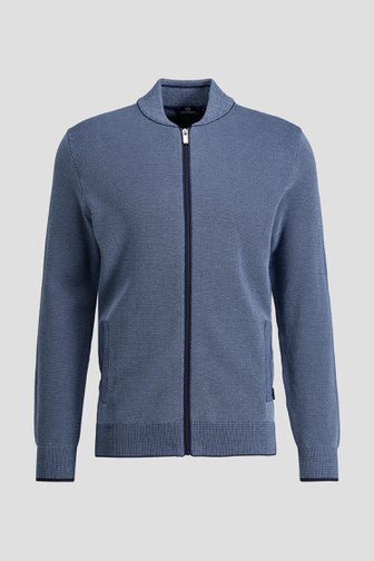 Productfoto 1 van Blauwe cardigan met ritssluiting door Dansaert Blue voor Heren