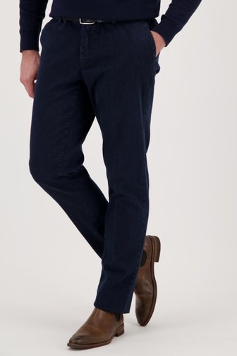Voorkant van Blauwe chino denim – Luc - regular fit door Brassville voor Heren