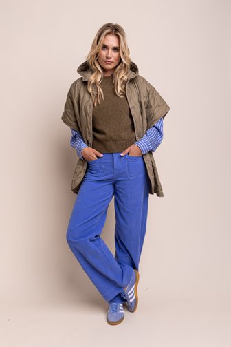 Extra foto 5 van Blauwe corduroy broek met wijde pijpen door Libelle voor Dames