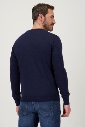 Blauwe fijn gebreide trui met ronde hals van Dansaert Black voor Heren