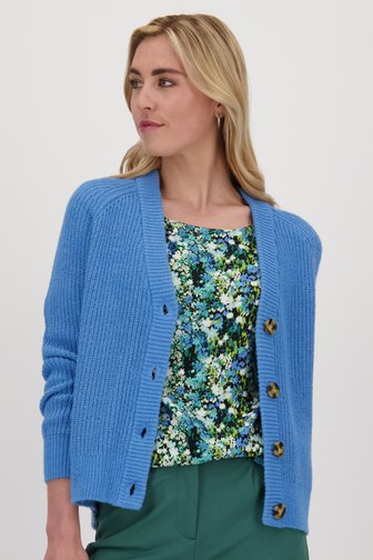 Libelle Blauwe gebreide cardigan