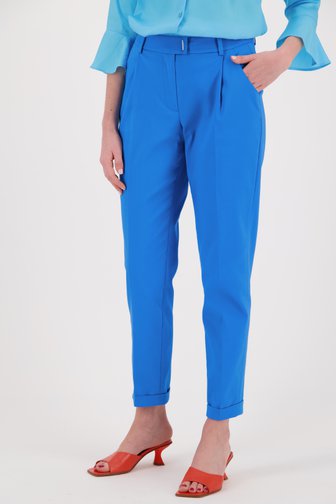Voorkant van Blauwe geklede broek door More & More voor Dames